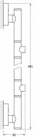 Штанга для 2-х аксессуаров 47 см FBS Ellea ELL 077