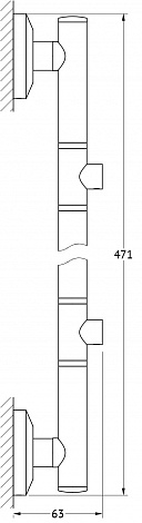 Штанга для 2-х аксессуаров 47 см FBS Standard STA 077