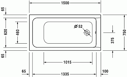 Акриловая ванна Duravit D-Code 150x75 см арт. 700095