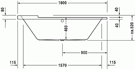 Акриловая ванна Duravit Starck 180x80 см арт. 700009