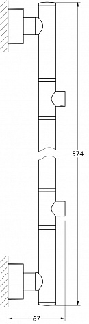 Штанга для 2-х аксессуаров 58 см FBS Esperado ESP 074