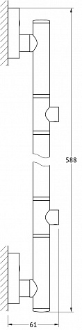 Штанга для 2-х аксессуаров 58 см FBS Ellea ELL 074