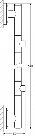 Штанга для 2-х аксессуаров 58 см FBS Standard STA 074