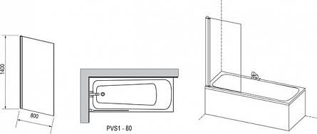 Шторка для ванны Ravak Pivot арт. PVS1-80