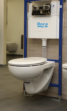 Комплект Унитаз подвесной Roca Victoria с сиденьем микролифт, инсталляцией и кнопкой 93100000