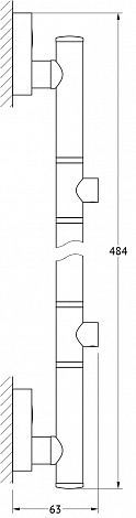 Штанга для 2-х аксессуаров 47 см FBS Luxia LUX 077