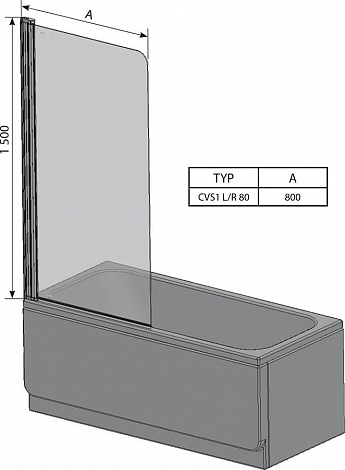 Шторка для ванны Ravak Chrome арт. CVS1-80 R