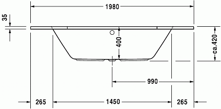 Акриловая ванна Duravit D-Code 140x140 см арт. 700137