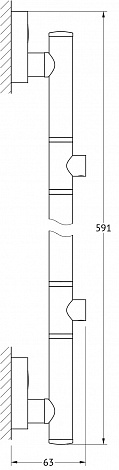 Штанга для 2-ух аксессуаров 58 см FBS Luxia LUX 074