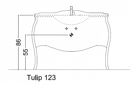 База под раковину 123 см Cezares Tulip арт. TULIP123.01