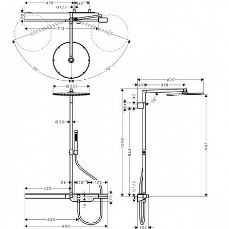 Душевая система с термостатом Axor ShowerSolutions арт. 27984000