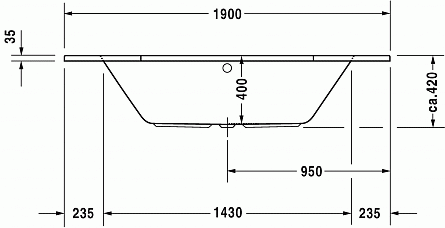 Акриловая ванна Duravit D-Code 190x90 см арт. 700138