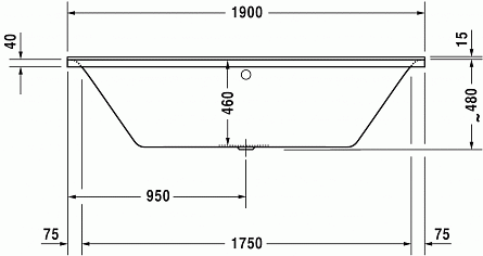 Акриловая ванна Duravit P3 Comforts 190x90 см арт. 700378