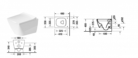 Унитаз подвесной безободковый с покрытием WG Duravit Viu арт. 25730900001