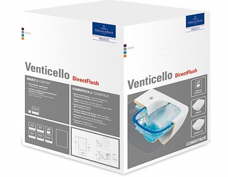 Комбинированная упаковка: Унитаз подвесной с сиденьем микролифт Villeroy&Boch Venticello арт. 4611 RS 01